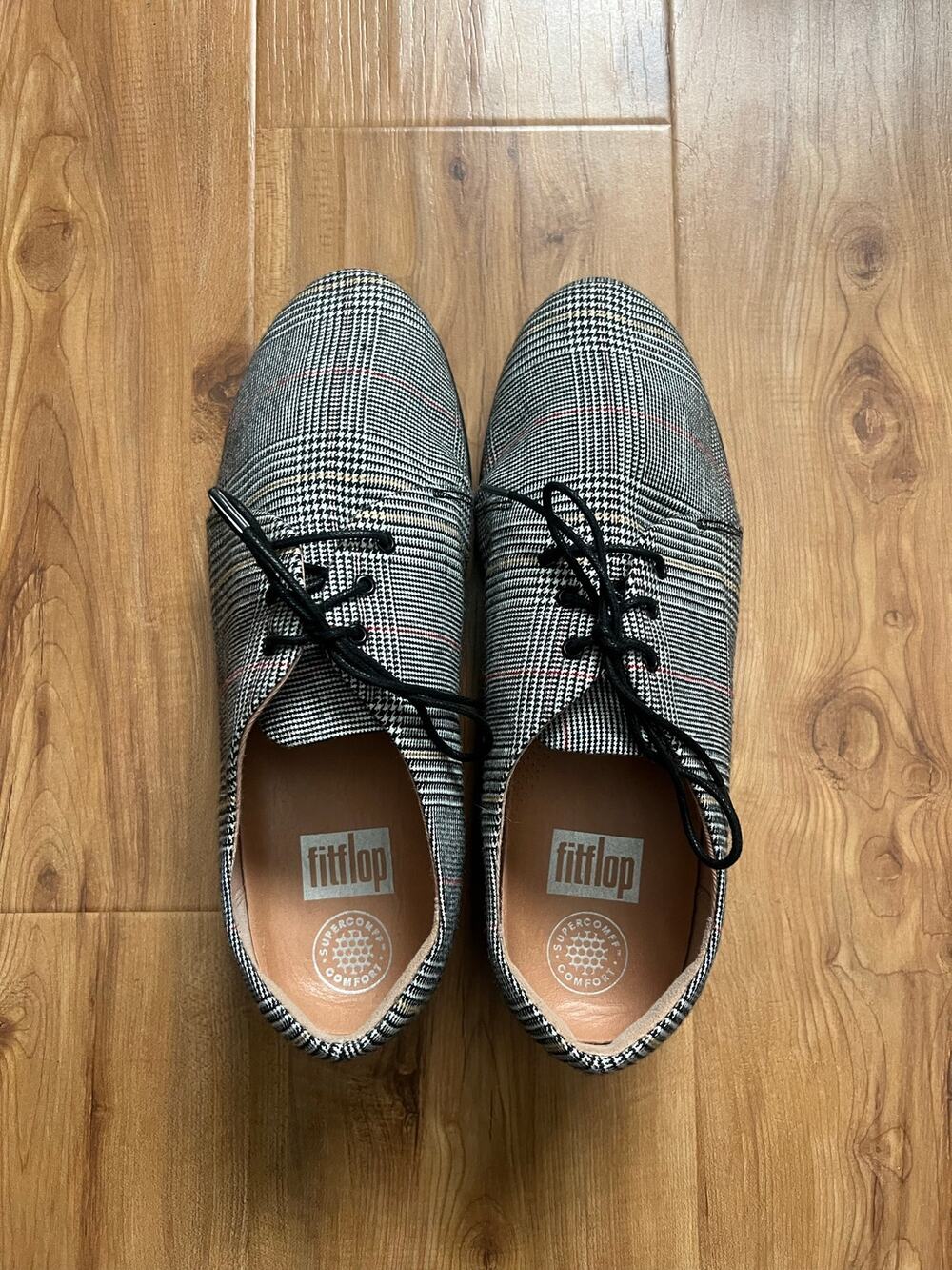 Fitflop Herringbone F-Pop Fabric Oxfords Size 8.5 Preppy Academia Corpcore
